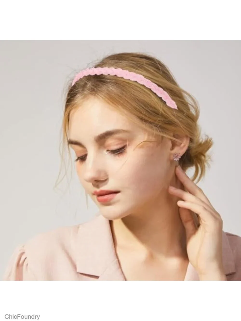 Women's Pearls Floral Wide Headbands Set of 7 Non-Slip Knot Wavy